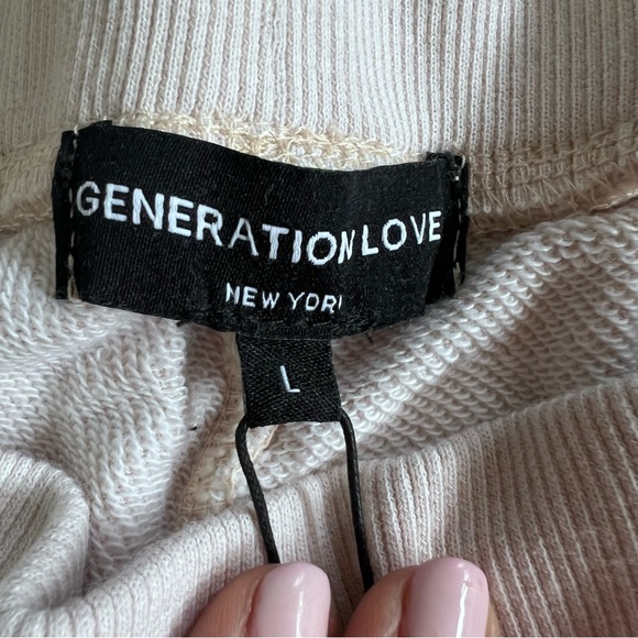 Generation Love Asta Ruffle Sweatpants joggers In Jet Stream Cream Size Large - Picture 9 of 11